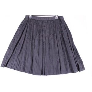 Anne Klein Black Satin Lined Pleated Skirt Size 12P Holiday Party Classic Preppy